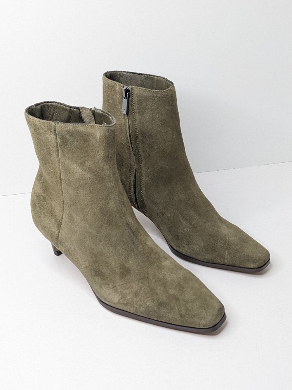 Splendid Jennifer Ankle Booties Olive Suede Womens 7.5